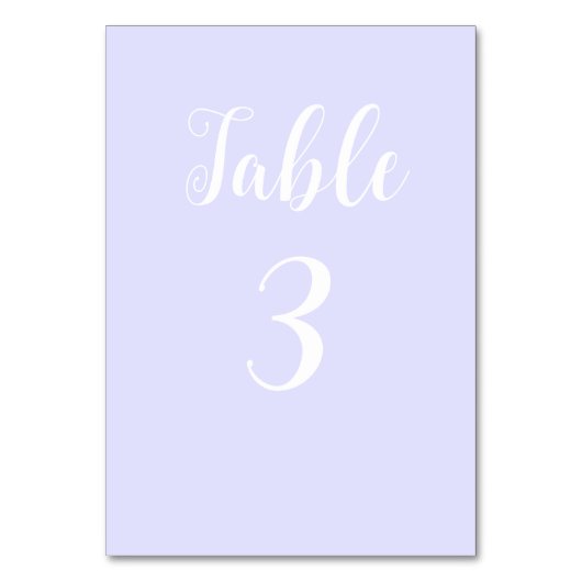 Numéro De Table Pastel Periwinkle violet (Par défaut)