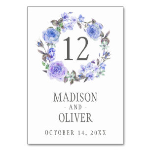 Numéro De Table Pastel Purple Aquarelle Florale MARIAGE