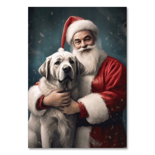 Numéro De Table Pasteur anatolien avec Noël du Père Noël (Dos)