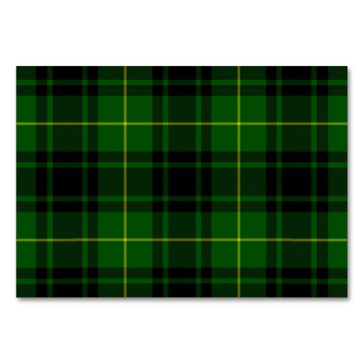 Numéro De Table Pâte verte de tartan MacArthur (Devant)