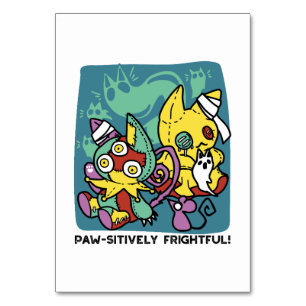 Numéro De Table Paw-sitly Frightful   Halloween de chats monstrueu