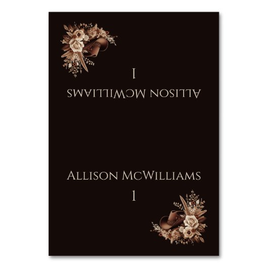 Numéro De Table Pays élégant moderne Ouest- Floral (Par défaut)