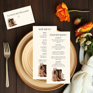 Numéro De Table Pays Fleurs occidentales avec Bottes-Viande de Cow