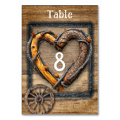 Numéro De Table Pays Ouest Mariage Twig Frame Wagon Wheel (Dos)