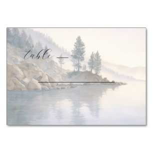 Numéro De Table Paysage à l'aquarelle pastel serein
