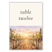 Numéro De Table Paysage de vignoble au coucher du soleil Editable (Par défaut)