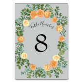 Numéro De Table Peach Grey Mariage Spring Floral (Dos)