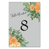 Numéro De Table Peach Grey Mariage Spring Floral (Par défaut)