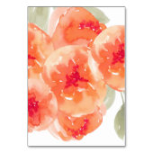Numéro De Table Peach Peonies Floral Mariage Réception (Dos)