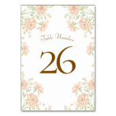 Numéro De Table Peach Rose Wedding (Dos)