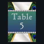 Numéro De Table Peacock avec Drapery Gold Silver<br><div class="desc">.</div>