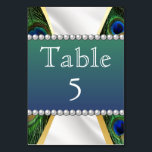 Numéro De Table Peacock avec Drapery Gold Silver<br><div class="desc">.</div>
