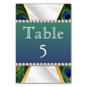 Numéro De Table Peacock avec Drapery Gold Silver (Par défaut)