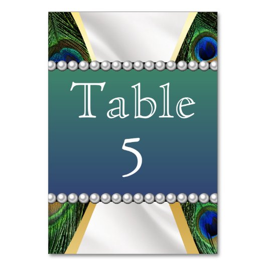 Numéro De Table Peacock avec Drapery Gold Silver (Par défaut)