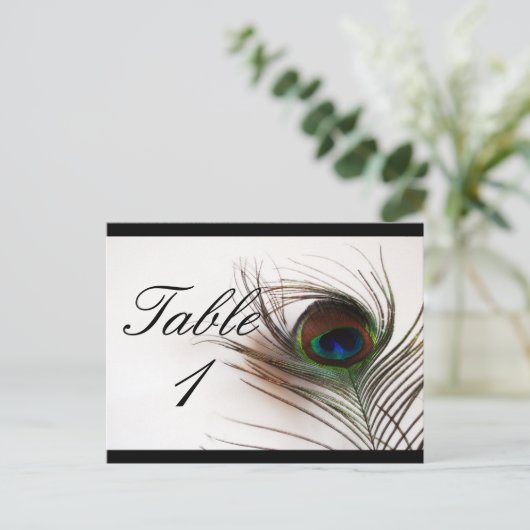 Numéro de table Peacock Feather Glamour (Debout devant)