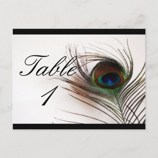 Numéro de table Peacock Feather Glamour (Devant)