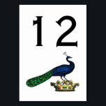 Numéro De Table Peacock héraldique Vintage stylisé sur Couronne C<br><div class="desc">Peacock héraldique vintage sur une couronne Invitations personnalisables et accessoires avec un dessin stylisé Vintage d'un paon sur une couronne. Vous pouvez facilement customiser ces produits en ajoutant des champs de texte, en supprimant des champs de texte existants, en modifiant des images de conception ou en ajoutant des images supplémentaires...</div>