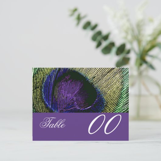 Numéro de table Peacock n violet (Debout devant)