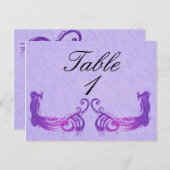 Numéro de table Peacock Vintage pourpre (Devant / Derrière)