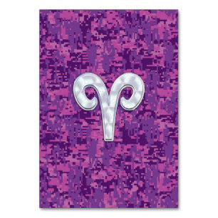 Numéro De Table Pearl Like Aries Zodiac Sign on Camo numérique