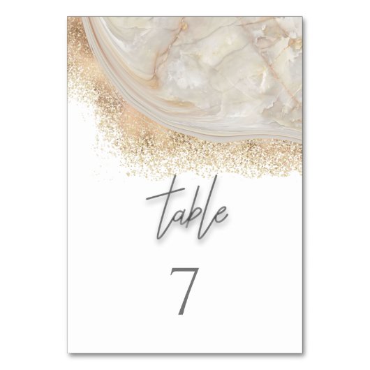 Numéro De Table Pearl rose or marbre agate calligraphie (Par défaut)
