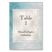 Numéro De Table Pearle Blanc Glam Glitzy Aqua Sparkle (Par défaut)