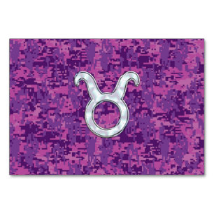 Numéro De Table Pearle comme Taurus Zodiac Connexion Camo numériqu