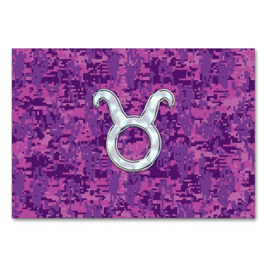 Numéro De Table Pearle comme Taurus Zodiac Connexion Camo numériqu (Devant)