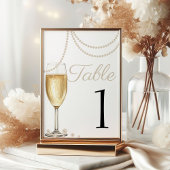 Numéro De Table Pearls et Prosecco élégant brunch nuptiale Douche