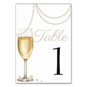 Numéro De Table Pearls et Prosecco élégant brunch nuptiale Douche (Dos)