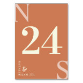 Numéro De Table Pêche Initiales Minimalistes & Élégantes Gras (Par défaut)