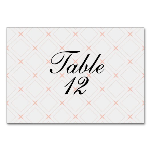 Numéro De Table Pêche pastel et géométrique crème (Devant)