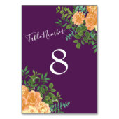 Numéro De Table Pêcher Mariage violet Roses floraux (Par défaut)