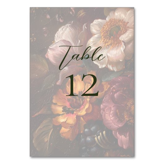 Numéro De Table Peinture à fleur d'art Mariage de calligraphie (Dos)