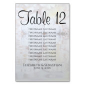 Numéro De Table Peonies blanches & Coeurs Mariage Tableau de siège (Dos)