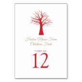 Numéro De Table Perdrix de Noël dans un arbre Noël (Dos)