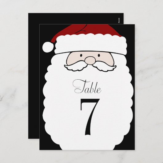 Numéro de table Père Noël simple (Devant / Derrière)