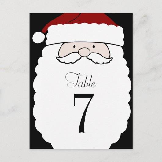 Numéro de table Père Noël simple (Devant)