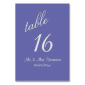 Numéro De Table Périwinkle (Dos)