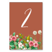 Numéro De Table Périwinkle Burnt Orange Terracotta Mariage (Dos)