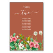 Numéro De Table Périwinkle Burnt Orange Terracotta Mariage (Dos)