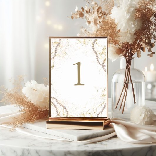 Numéro De Table Perles de luxe et Prosecco