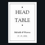 Numéro De Table Personalized Black & White Head<br><div class="desc">Personalized Minimalist Black & White Head Table Carfd</div>