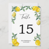 Numéro de table personnalisé citron (Devant)