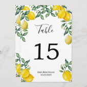 Numéro de table personnalisé citron (Devant / Derrière)