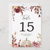 Numéro de table personnalisé du Citrouille d'autom (Dos)