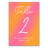 Numéro De Table Personnalisé Écrit à la main rose orange (Par défaut)