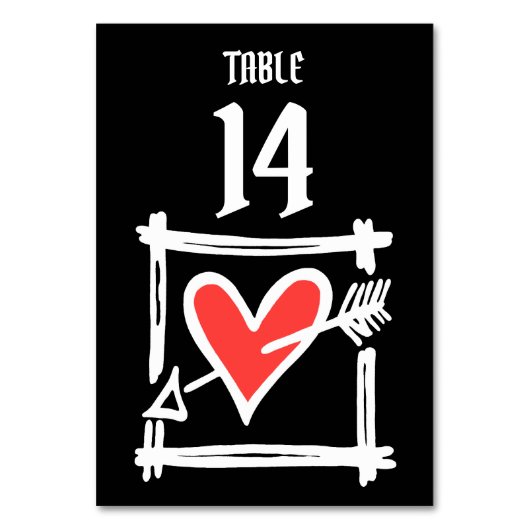 Numéro de table personnalisé mariage amour cœur no (Par défaut)