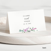 Numéro De Table Personnalisé violet, couleur pastel Mariage floral