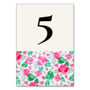 Numéro De Table Pétales de rose vert rose Fleurs Jardin Mariage